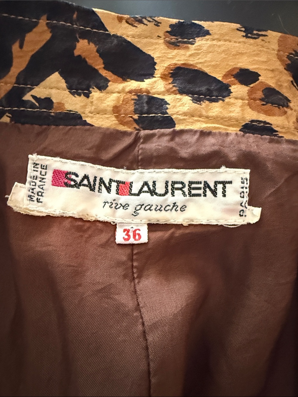 Vintage YSL Rive Gauche Silk Leopard Skirt FR 36 Made France - Picture 7 of 10
